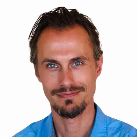 a man with a goatee and beard